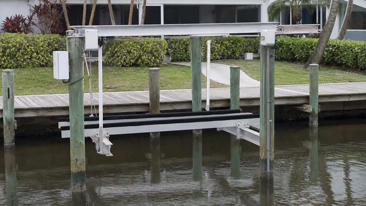 The goal is a lift that supports normal boat storage and dependable waterfront use.